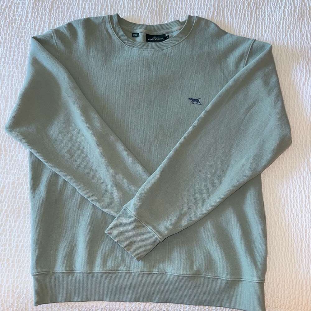 Rodd & Gunn Green Crewneck Sweater with Ribbed Details